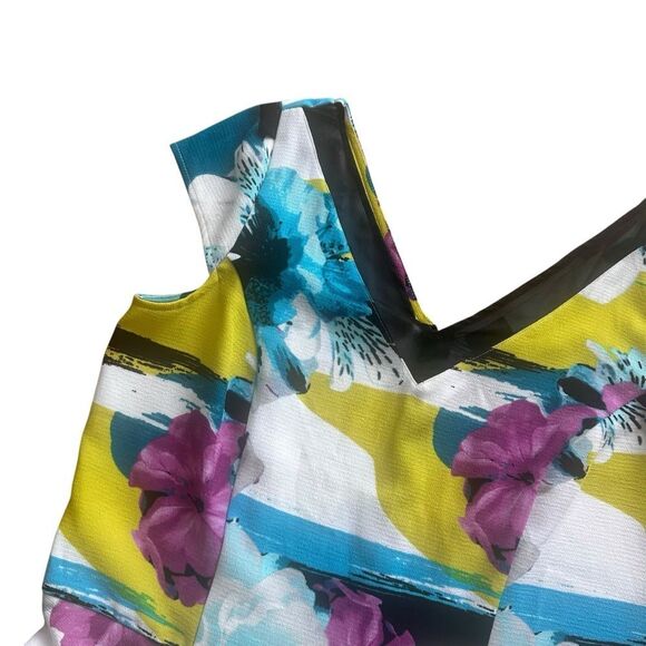 Worthington Floral V-Neck Peplum Blouse Top MT NWT - Picture 2 of 14